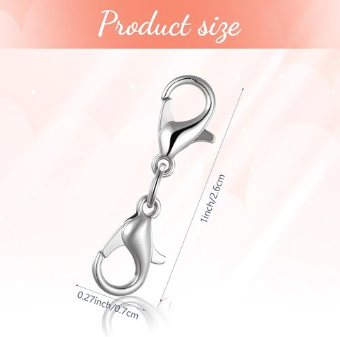 6 Pcs Double Lobster Clasp Extender, Stainless Steel Lobster Claw Clasp, Silver Lobsters Claw Clasps, Double Claws Connector, Double-Opening Jewelry Clasps, for DIY Jewelry Bracelet Necklace Making in Kuwait