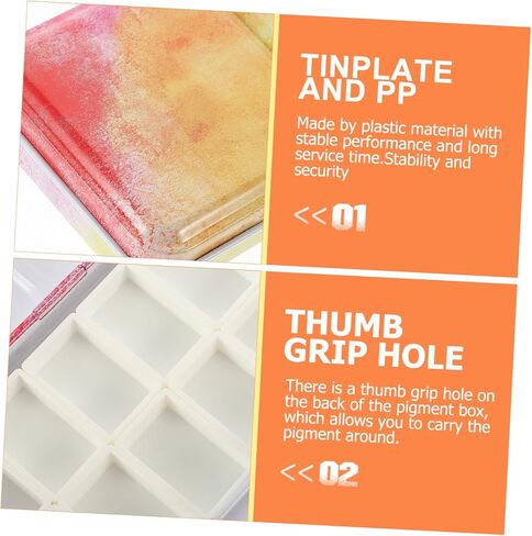 1Set Watercolor Mixing Box Empty Watercolor Palette with Compartments Durable for Acrylics Oil Painting for Artists Travel Use in Saudi Arabia