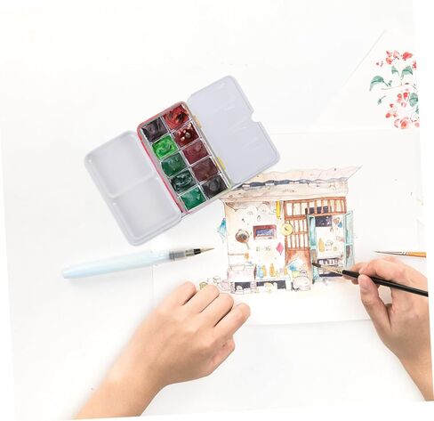1Set Watercolor Mixing Box Empty Watercolor Palette with Compartments Durable for Acrylics Oil Painting for Artists Travel Use in Saudi Arabia