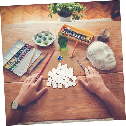 Housoutil 50Pcs Transparent Plastic Empty Watercolor Half Paint Pans for Artists Painting Palette Trays for Use Lightweight Durable Design in Saudi Arabia