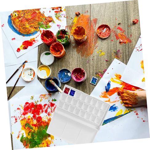 Housoutil 50Pcs Transparent Plastic Empty Watercolor Half Paint Pans for Artists Painting Palette Trays for Use Lightweight Durable Design in Saudi Arabia