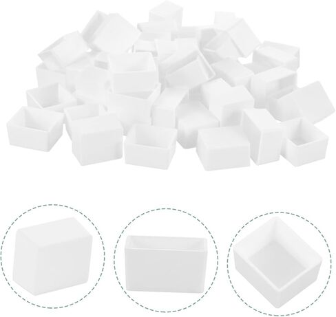 Housoutil 50Pcs Transparent Plastic Empty Watercolor Half Paint Pans for Artists Painting Palette Trays for Use Lightweight Durable Design in Saudi Arabia