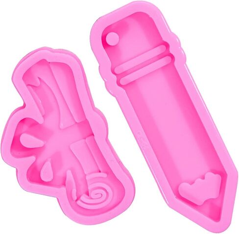 yayatty 25 PCS قوالب راتنجات السيليكون مجموعة مفاتيح مفاتيح ، وراتينات قلم رصاص الراتنجات السيليكون وشكل دفتر صغير شكل الإبوكسي مع حلقات رئيسية لمجوهرات مفاتيح DIY صنع الحرف اليدوية الفن in Saudi Arabia