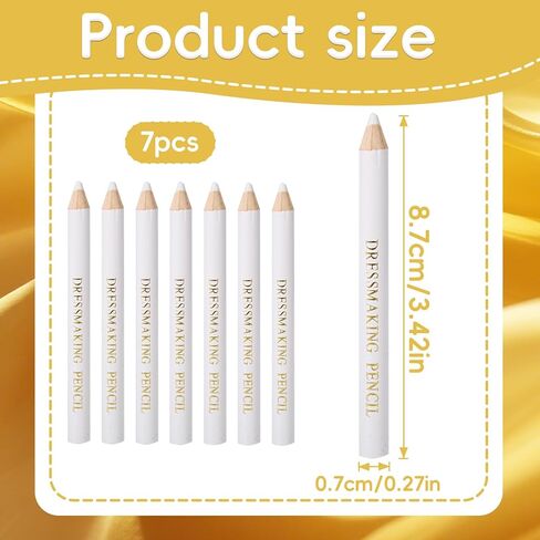 7pcs Sewing Pencil for Fabric, White Water Soluble Fabric Markers for Sewing Tracing Chalk Tailoring Quilting Dressmakers Embroidery DIY Projects in Saudi Arabia