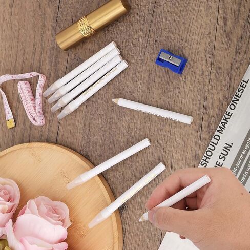 7pcs Sewing Pencil for Fabric, White Water Soluble Fabric Markers for Sewing Tracing Chalk Tailoring Quilting Dressmakers Embroidery DIY Projects in Saudi Arabia
