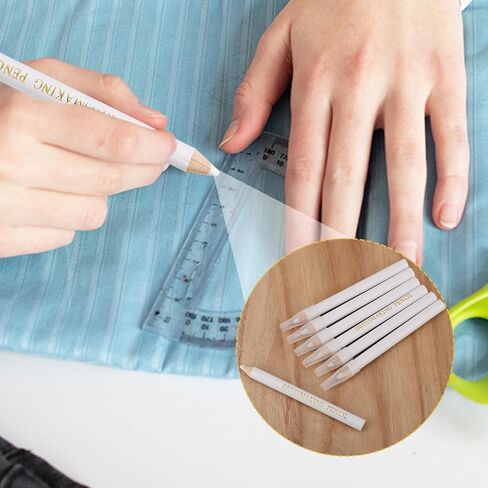 7pcs Sewing Pencil for Fabric, White Water Soluble Fabric Markers for Sewing Tracing Chalk Tailoring Quilting Dressmakers Embroidery DIY Projects in Saudi Arabia