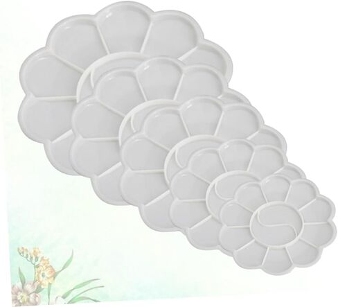 DOITOOL 5Pcs Plum Blossom Shaped Plastic Paint Trays Multi Watercolor for Art Students for DIY Crafts and Professional Painting in Saudi Arabia