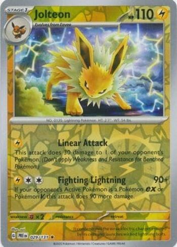 Pokemon - Jolteon 029/131 Prismatic Evolutions – Reverse Foil Single Card in Saudi Arabia