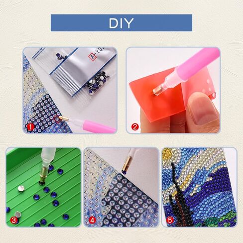 icceemeee 4 pcs Oil Painting Themes Diamond Painting Bookmarks, DIY Diamond Art Kits for Adults, Book Corner - Protecting Bookmark Craft Supplies Kits for Book Lovers (Oil Painting) in Kuwait