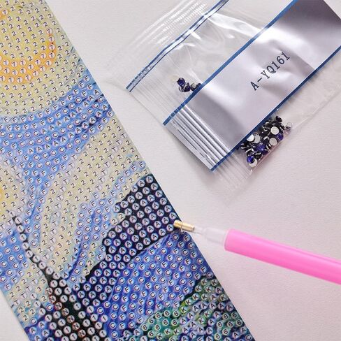 icceemeee 4 pcs Oil Painting Themes Diamond Painting Bookmarks, DIY Diamond Art Kits for Adults, Book Corner - Protecting Bookmark Craft Supplies Kits for Book Lovers (Oil Painting) in Kuwait