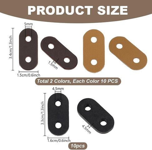 PH PandaHall 30pcs Oval Leather Slider Buckle Two Hole Cord Locks, 3 Colors Leather Toggle Stoppers Drawstring End Stoppers for Casual Jacket Hoodie Garments Pants Coats Backpack, 33~34mm in Saudi Arabia