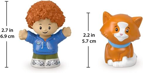 F-Price Toy Figure Pack ~ Story Starter Figure Set - HBW72 ~ Curly Red Hair Kid and Orange Cat Figures, Blue, Orange, Green in Saudi Arabia