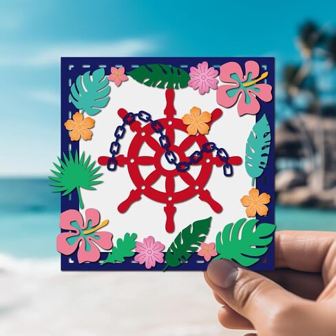 Mayjoydiy Ocean Anchor Metal Dies Dies Flower Helm Metal Die Cuts Mets Tropical Actoring Deies Vies Cut Stencil in Kuwait