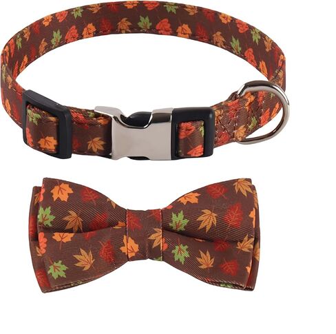 Puppy Dog Bowtie Collar, Fall Pet Collar Pumpkin Pattern Puppy Collar with Bowknot Adjustable Pet Collar Necktie (Light Blue) in Kuwait