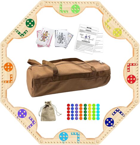 Solid Wood Marbles and Jokers Board Game: Enterasile Family Entertainment لـ 2-8 لاعبين ، ويضم لوحات ألعاب متشابكة وألوان متعددة ورخام وطوابق بطاقات مثالية للحفلات وليالي اللعبة in Saudi Arabia