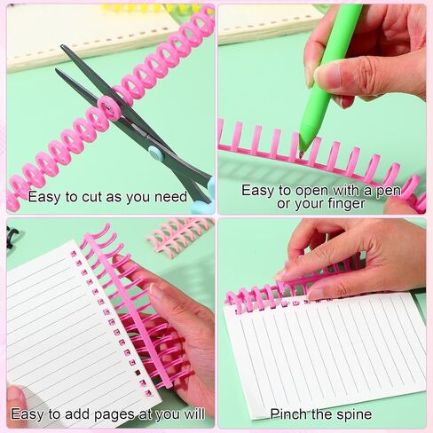 16 PCS Comb Binding Spines, Plastic Binding Combs 30 Rings Click Binding Spines Colorful Spiral Binding Coils for Teacher Business Document File Notebook Easy Open Close Adding Pages in Saudi Arabia