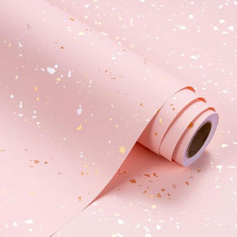 WRAPAHOLIC Pink Wrapping Paper Roll - Mini Roll - 17 Inch x 16.5 Feet - Pink Gold Design with Silky Touch Perfect for Birthday, Wedding, Baby Shower, Bridal Shower in Saudi Arabia