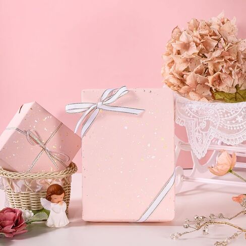 WRAPAHOLIC Pink Wrapping Paper Roll - Mini Roll - 17 Inch x 16.5 Feet - Pink Gold Design with Silky Touch Perfect for Birthday, Wedding, Baby Shower, Bridal Shower in Saudi Arabia