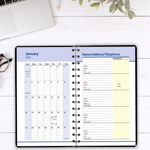 AT-A-GLANCE 2026 Appointment Book Planner, Daily & Monthly, 5" x 8", Small, QuickNotes, Black (76040526) in Saudi Arabia