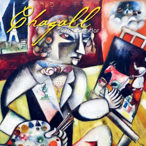 2026 Square Wall Calendar - Chagall 12 x 12 Inch Monthly View, 16-Month, Art Theme, Includes 180 Reminder Stickers in Saudi Arabia