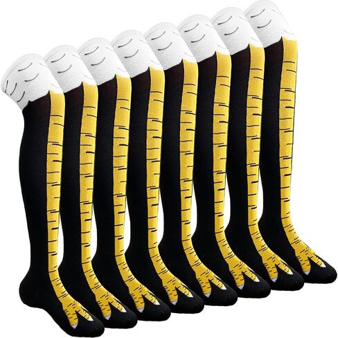 4 أزواج من جوارب أرجل الدجاج، جوارب مضحكة جديدة لأقدام الدجاج حتى الركبة، جوارب أقدام الدجاج المجنونة للنساء والرجال هدايا مضحكة، جوارب مبتكرة للحفلات in Kuwait