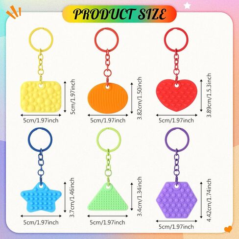 6 Pcs Sensory Fidget Keychain Toys for Kids Adults, Textured Stress Ball Keychain for Calming Anxiety Relief Items, Sensory Fidget for Back to School Classroom Prize Kids Gifts Toys in Saudi Arabia