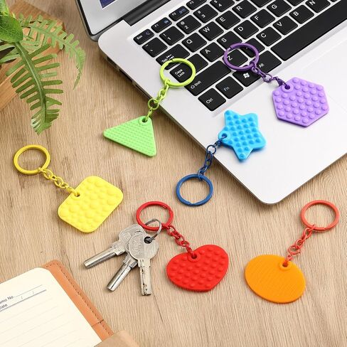6 Pcs Sensory Fidget Keychain Toys for Kids Adults, Textured Stress Ball Keychain for Calming Anxiety Relief Items, Sensory Fidget for Back to School Classroom Prize Kids Gifts Toys in Saudi Arabia