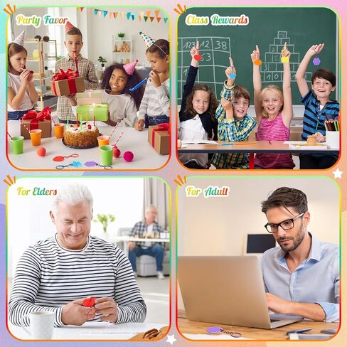 6 Pcs Sensory Fidget Keychain Toys for Kids Adults, Textured Stress Ball Keychain for Calming Anxiety Relief Items, Sensory Fidget for Back to School Classroom Prize Kids Gifts Toys in Saudi Arabia