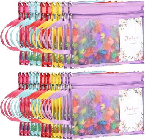 Marspark 25 Pack Colored Mesh Zipper Pouch Bags Double Layer Nylon Puzzle Bags A4 Zipper Pouch with Handle for Toy Organizer Storage School Office (Purple, Blue, Watermelon Red, Yellow, Rose Red) in Saudi Arabia