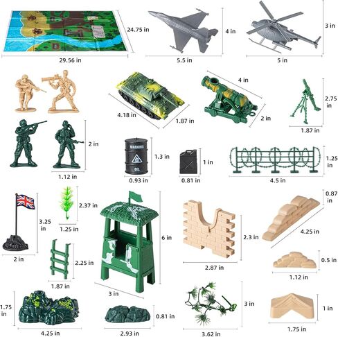 Army Soldier Combat Toy Set – 110-Piece Military Action Figure Playset with Realistic Vehicles (Tank, Helicopter, Fighter Plane) for Kids Ages 3+ – Boys and Girls in Saudi Arabia