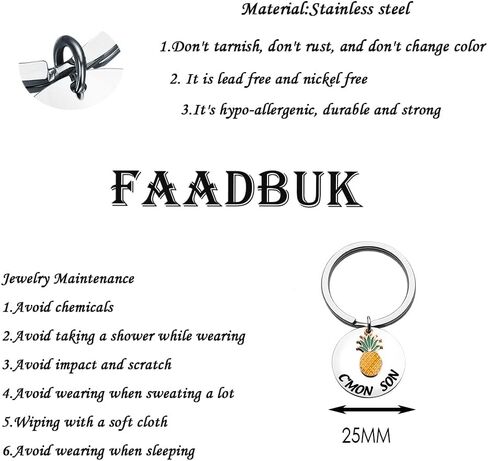 FAADBUK Pineapple Gift C'mon Son Keychain Tv Show Gift Shawn And Gus Fan Gift in Saudi Arabia