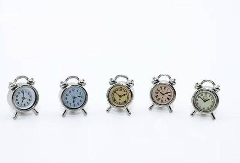 1/12 Scale Miniature Alarm Clock - Silver Tiny Dollhouse Decor for Realistic Model Displays, Diorama Props and Mini Collectible Room Accessories (0.4x0.6 Inch) in Saudi Arabia