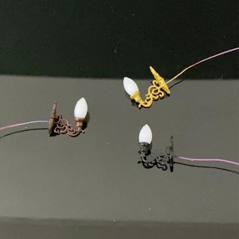 4pcs Dollhouse Wall Light Miniatures Battery Wall Lights Miniature Stuff Lamppost Model Dollhouse LED Light Miniature Wall Lamp Miniature Decor Simulation Wall Lamp Mini Lights Abs in Saudi Arabia