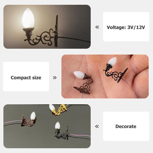 4pcs Dollhouse Wall Light Miniatures Battery Wall Lights Miniature Stuff Lamppost Model Dollhouse LED Light Miniature Wall Lamp Miniature Decor Simulation Wall Lamp Mini Lights Abs in Saudi Arabia