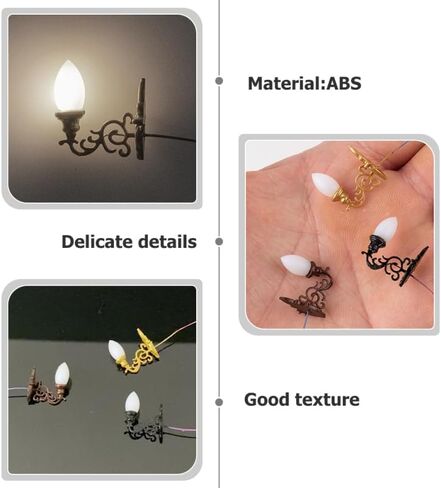 4pcs Dollhouse Wall Light Miniatures Battery Wall Lights Miniature Stuff Lamppost Model Dollhouse LED Light Miniature Wall Lamp Miniature Decor Simulation Wall Lamp Mini Lights Abs in Saudi Arabia