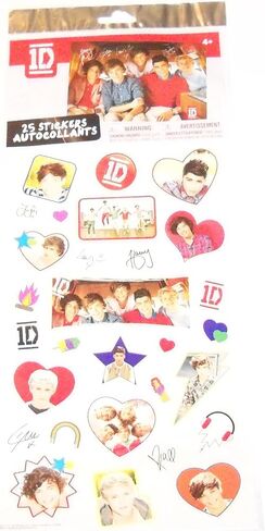 One Direction (1D) Set of 25 Full Color Stickers - Young and Fun (6" x 10.5" Sheet) in Saudi Arabia