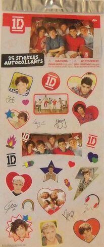 One Direction (1D) Set of 25 Full Color Stickers - Young and Fun (6" x 10.5" Sheet) in Saudi Arabia