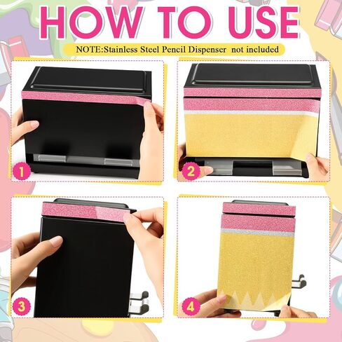 5 PCS قلم رصاص موزع طقم طقم القصاصة الفن ملصق تغطية كاملة لأقلام DIY Pency Holder Pender Distroom Stainless Straw Straw Dispenser ، Suggers Classroom Supplies in Saudi Arabia