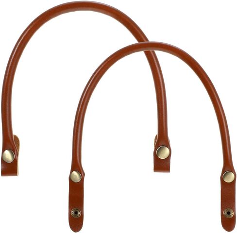 2 PCS Leather Parse مقابض الاستبدال ، 0.5 '' 'Wide 15.7 "PU Leather Handbag مقابض Leathers البني PU المحافظ على الأشرطة مع زر لصنع الحقائب الفنية لوازم in Saudi Arabia