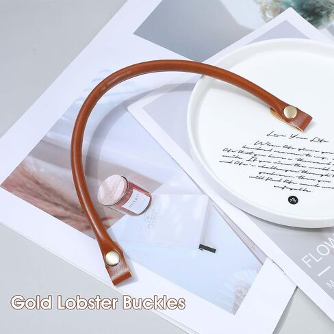2 PCS Leather Parse مقابض الاستبدال ، 0.5 '' 'Wide 15.7 "PU Leather Handbag مقابض Leathers البني PU المحافظ على الأشرطة مع زر لصنع الحقائب الفنية لوازم in Saudi Arabia