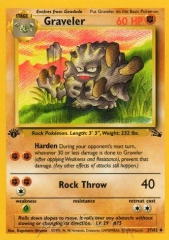 Pokemon - Graveler (37) - Fossil - 1st Edition in Saudi Arabia