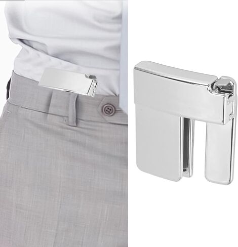 TOPINCN Pant Waist Tightener, Invisible Belt Multi Function Belt Clip Waistband Pants Waist Shrink Clip Unisex Waist Stretch Buckle (Silver) in Saudi Arabia