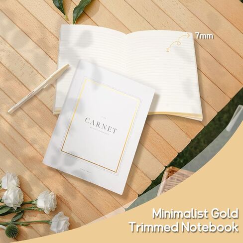 Ruled Notebook with golden edge A5 Hardcover Notebook with 120Gsm Thick Pages 5.8 * 8.3 Inches Gold journal Notebook for Women Girls Writing&Diary in Saudi Arabia