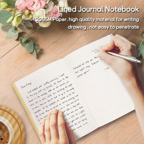 Ruled Notebook with golden edge A5 Hardcover Notebook with 120Gsm Thick Pages 5.8 * 8.3 Inches Gold journal Notebook for Women Girls Writing&Diary in Saudi Arabia