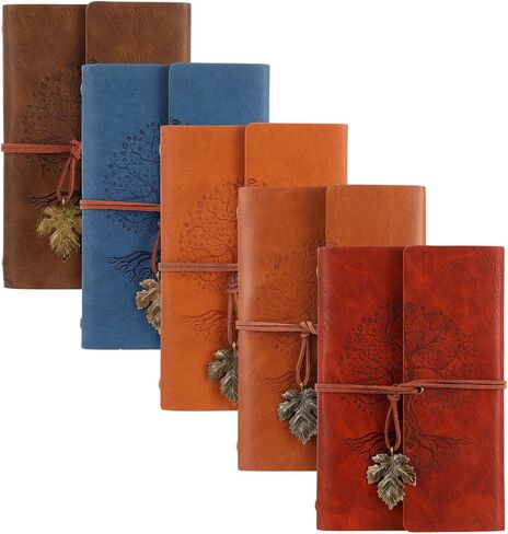 Limbeuuu 5 PCS Journal Notebook Travel Travel Divillable Diary Diary Leather Leather Write Journal Travel Business Work Hompres Born in Saudi Arabia