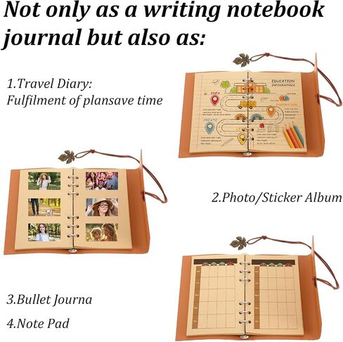 Limbeuuu 5 PCS Journal Notebook Travel Travel Divillable Diary Diary Leather Leather Write Journal Travel Business Work Hompres Born in Saudi Arabia