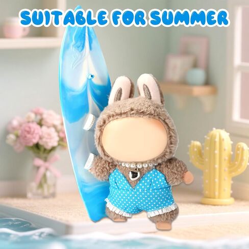 3pcs 17cm Doll Swimsuit Set ، الزي الصيفي تشمل ملابس السباحة لؤلؤة لؤلؤة ركوب الأمواج اللطيف والزي الرائع مجموعة الصيف لم يتم تضمينها (الأزرق) in Saudi Arabia