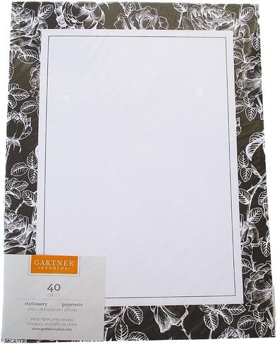 Show-Offs Black Border Printer Paper Elegant Floral - 40 Sheet, 24653 in Saudi Arabia
