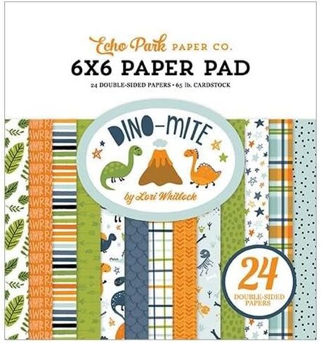 Echo Park Paper Dino-Mite 6x6 Paper Pad, Multi in Saudi Arabia