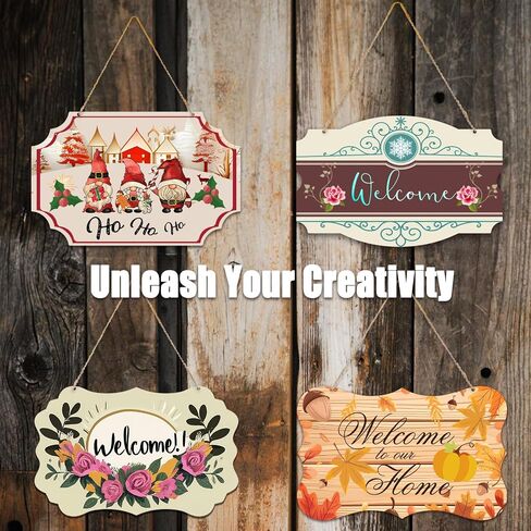 Leafcraft 8 Pack 10inch تسامي باب شماعات الباب علامة مستطيل الفراغات الألومنيوم جانب الجدار المعدني القابل للطباعة زخرفة معلقة للحرارة ، حرفة DIY ، ديكور لوحة مخصصة (4 MIX Style) in Kuwait